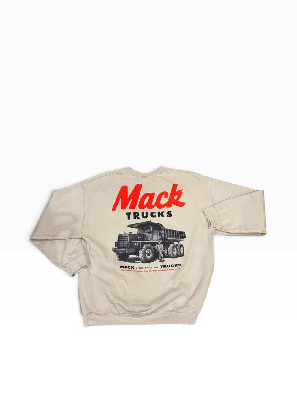 Mack Trucks Vintage Style Graphic Cream Sweatshirt Size XL - Picture 4 of 5